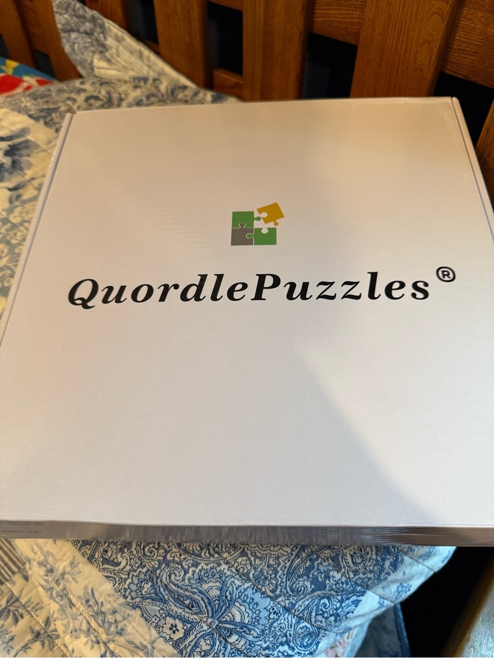 QuordlePuzzles Game Box - White with Green & Yellow Logo